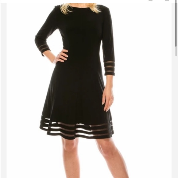 Jessica Howard Dresses & Skirts - Jessica Howard Mesh Trim Black Dress 16W